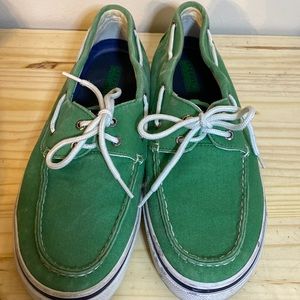 Green Sperry top siders in great condition